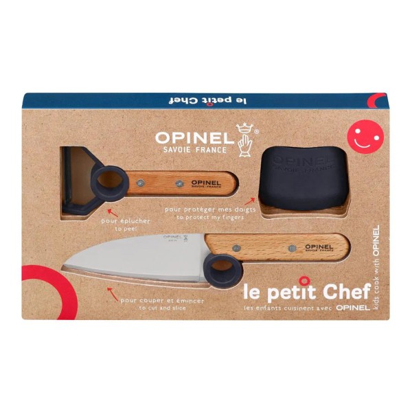 Opinel "LE PETIT CHEF" Kinder Küchen-Set, 3-teilig, blau