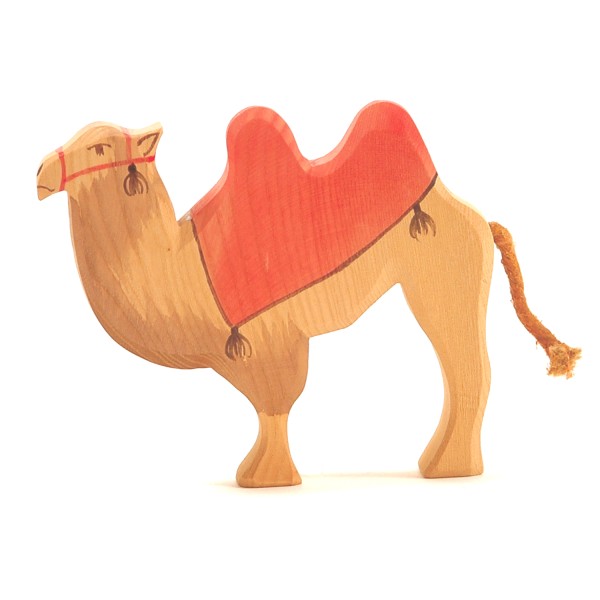 Holzfigur Kamel mit Sattel