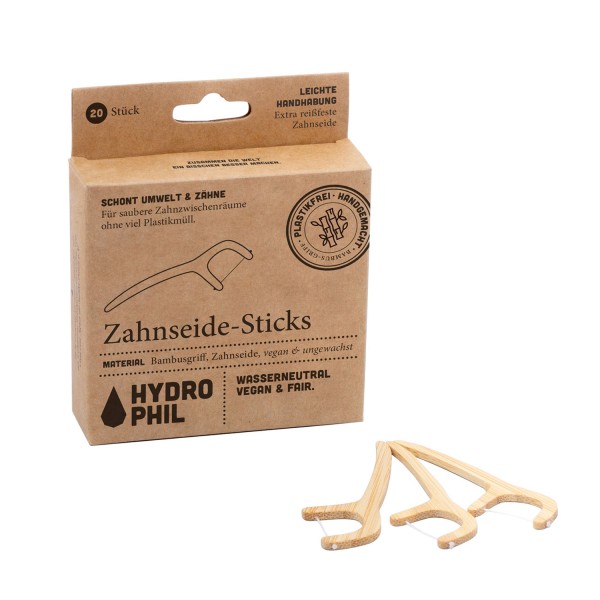 Hydrophil - Zahnseide Sticks aus Bambus