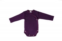 Baby-Wickelbody Langarm Wolle/Seide pflaume Baby-Wickelbody Langarm Wolle/Seide pflaume