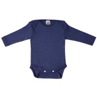 Baby-Body Langarm Wolle/Seide marine Baby-Body Langarm Wolle/Seide marine