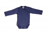 Baby-Wickelbody Langarm Wolle/Seide marine Baby-Wickelbody Langarm Wolle/Seide marine