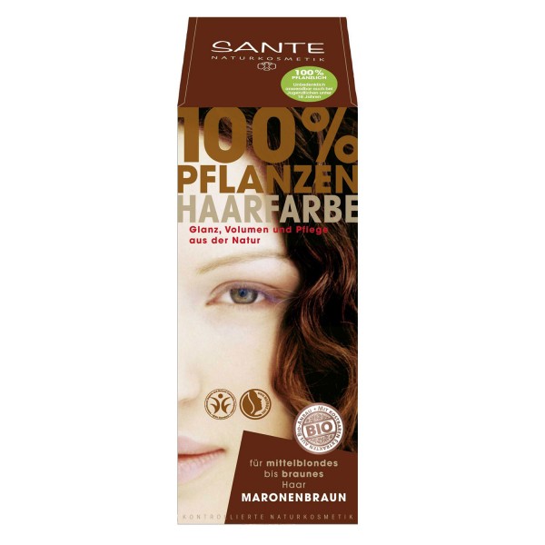 Pflanzen-Haarfarbe Farbpulver maronenbraun, 100 g