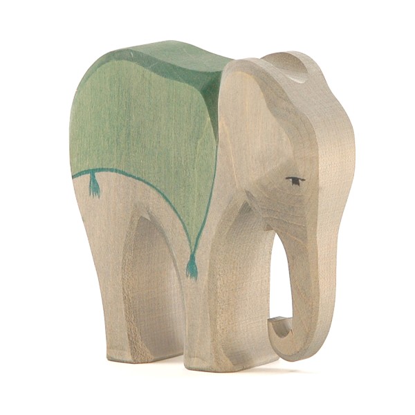 Holzfigur Elefant mit Sattel